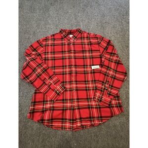 Old Navy Shirt Mens 2XL Red Plaid Button Down Long Sleeve Everyday Regular Fit